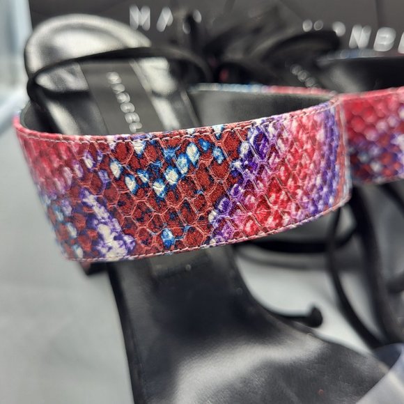 Marcell von Berlin Python Embossed Plexi Strap Lace-Up Sandals - Picture 11 of 17